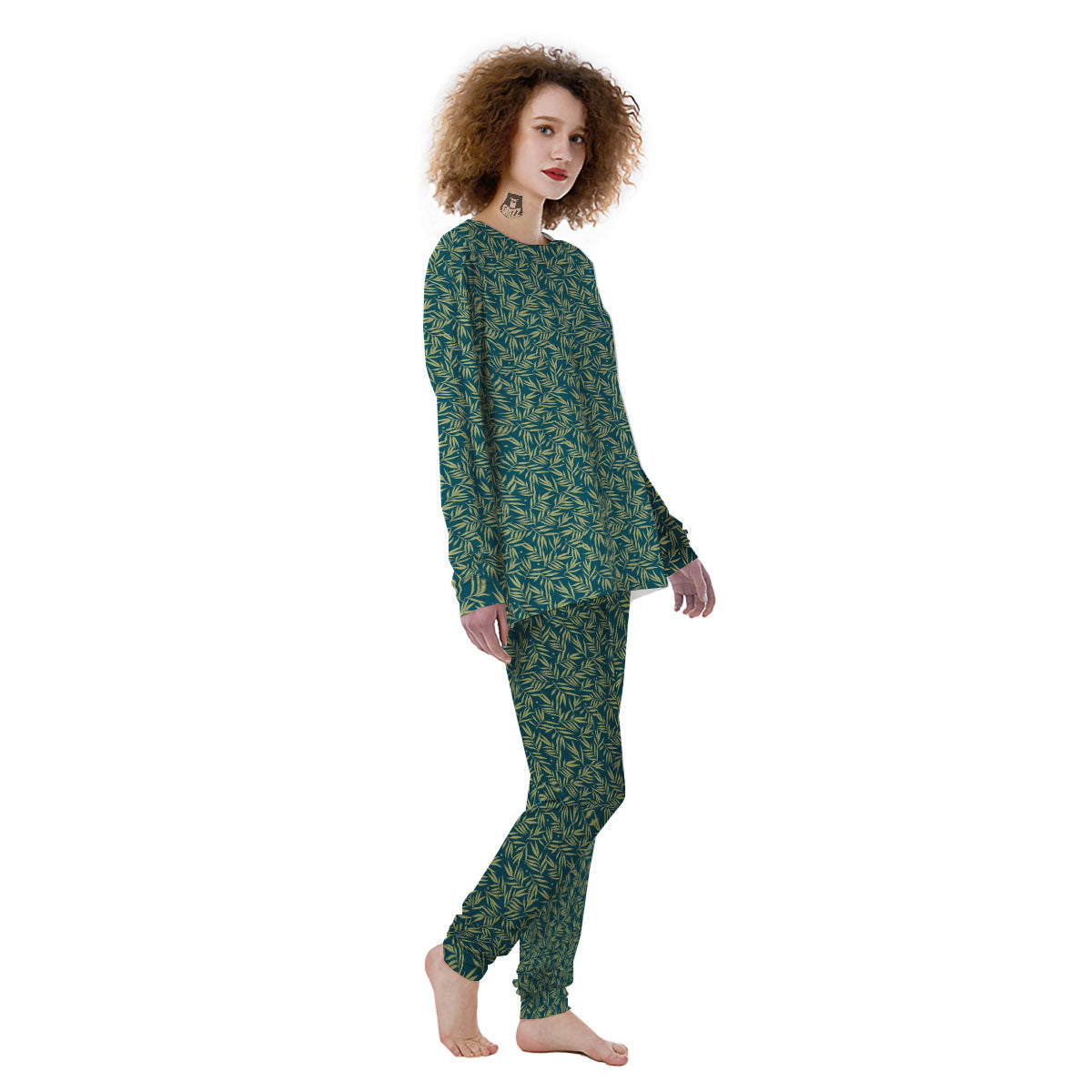 Tree Bamboo Green Print Pattern Women's Pajamas-grizzshop