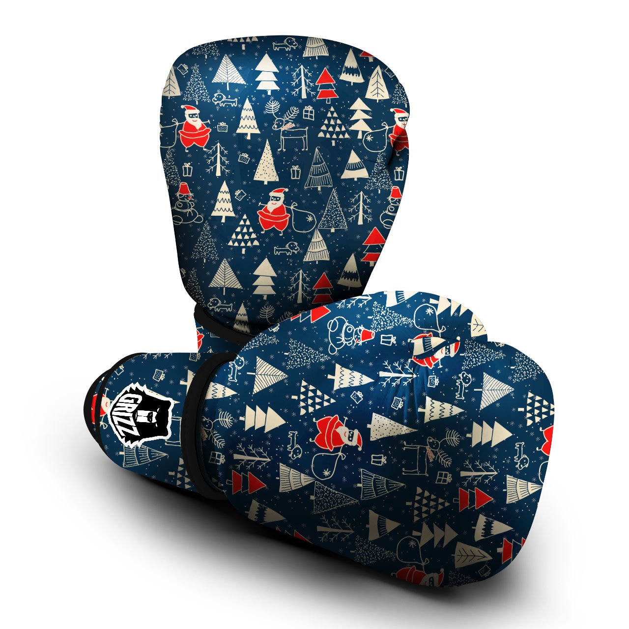 Tree Merry Christmas Print Pattern Boxing Gloves-grizzshop