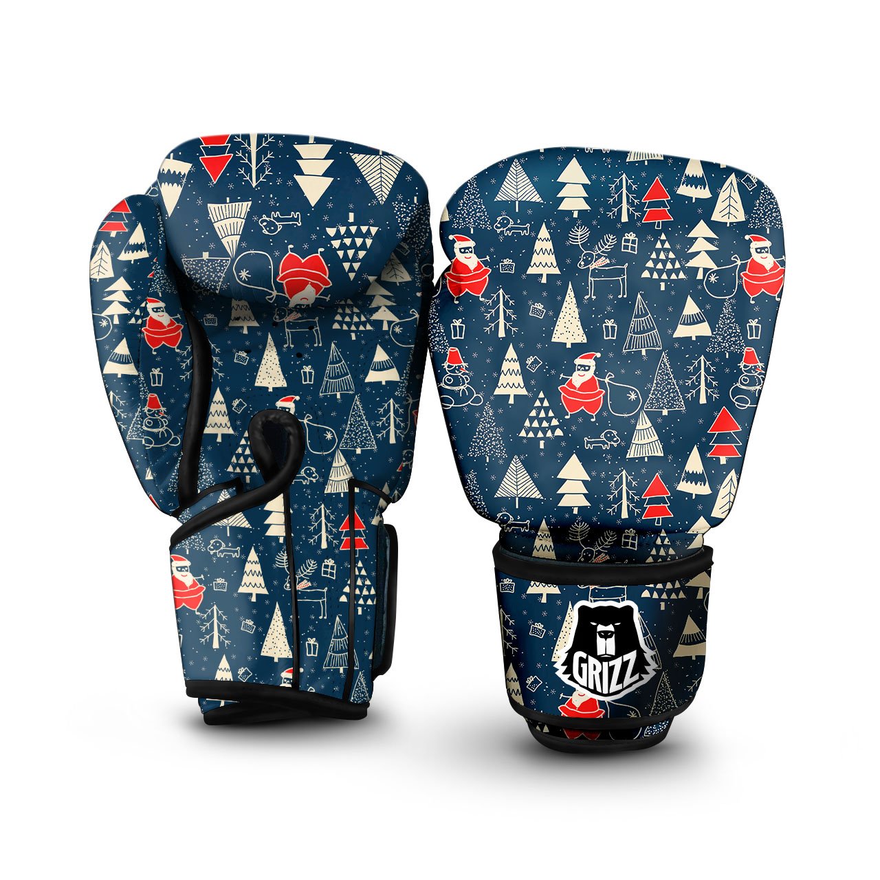 Tree Merry Christmas Print Pattern Boxing Gloves-grizzshop