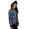 Tree Merry Christmas Print Pattern Women's Bomber Jacket-grizzshop