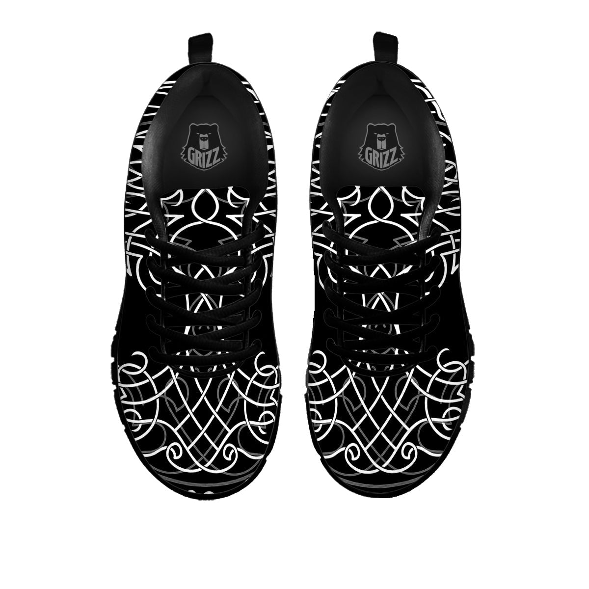 Tree Of Life Celtic Knot Print Black Sneaker-grizzshop