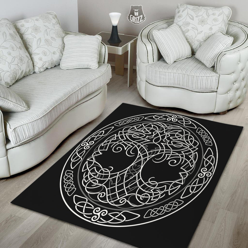 Tree Of Life Celtic Knot Print Floor Mat-grizzshop