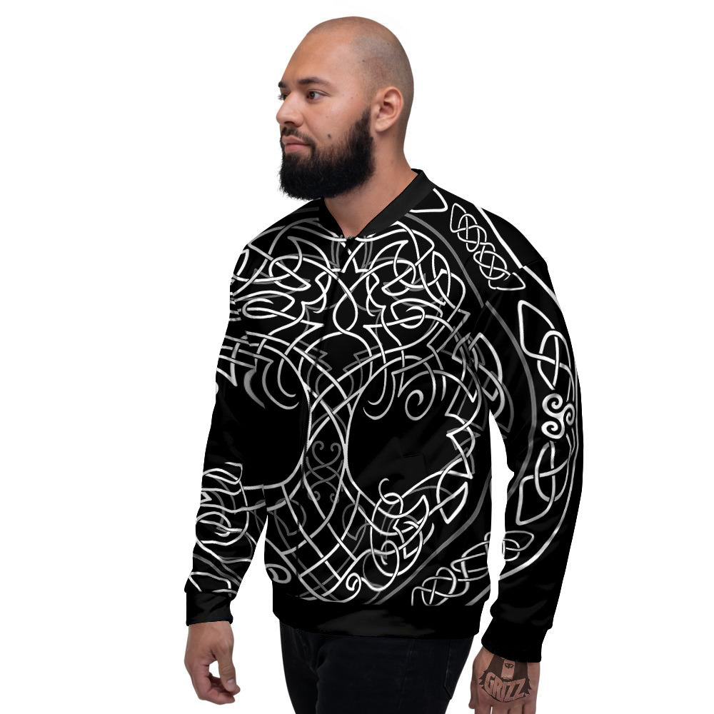 Tree Of Life Celtic Knot Print Men's Bomber Jacket-grizzshop