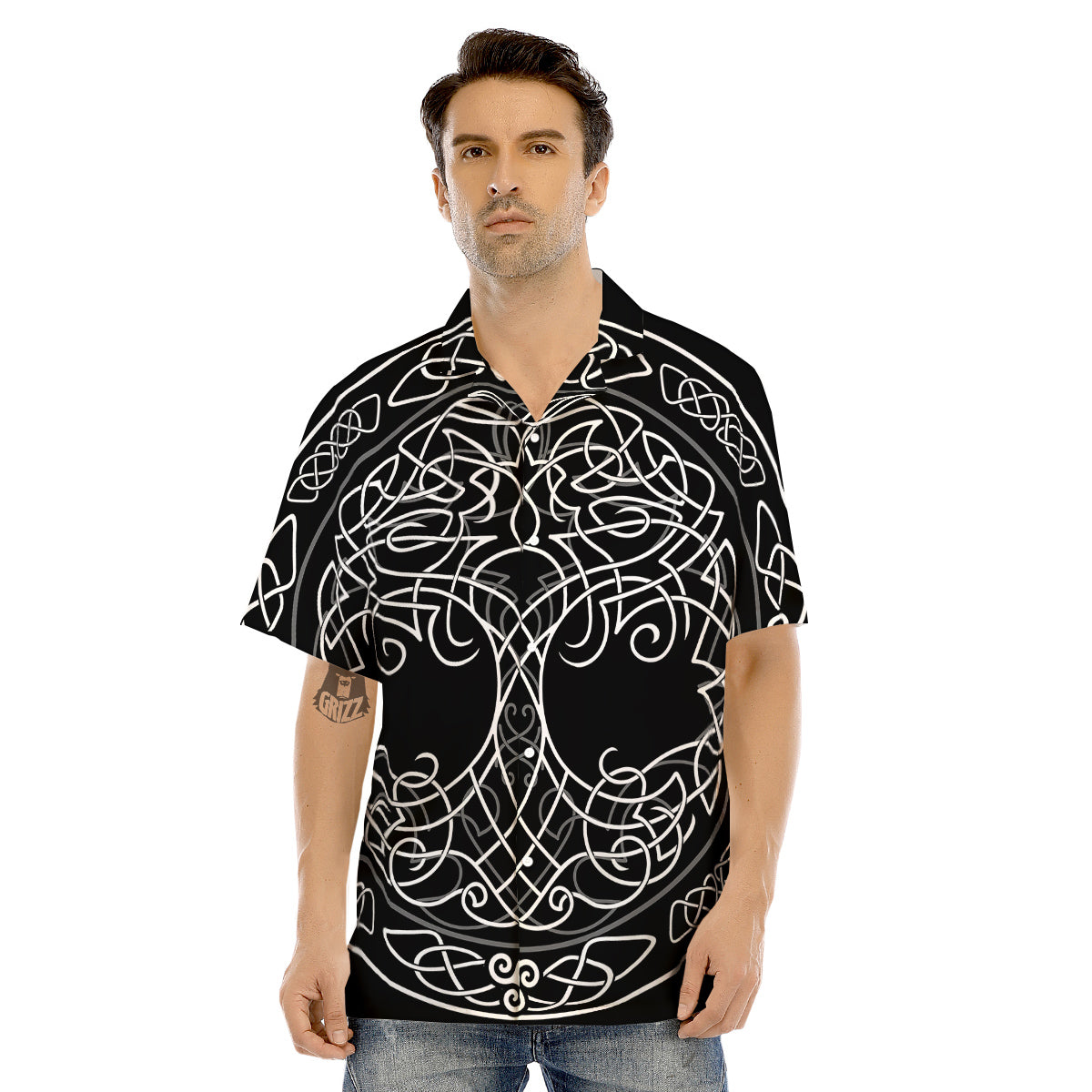 Tree Of Life Celtic Knot Print Men's Hawaiian Shirt-grizzshop