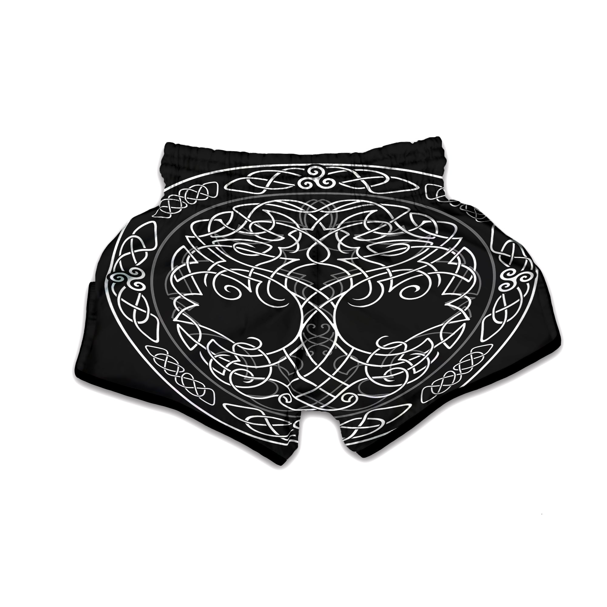 Tree Of Life Celtic Knot Print Muay Thai Boxing Shorts-grizzshop
