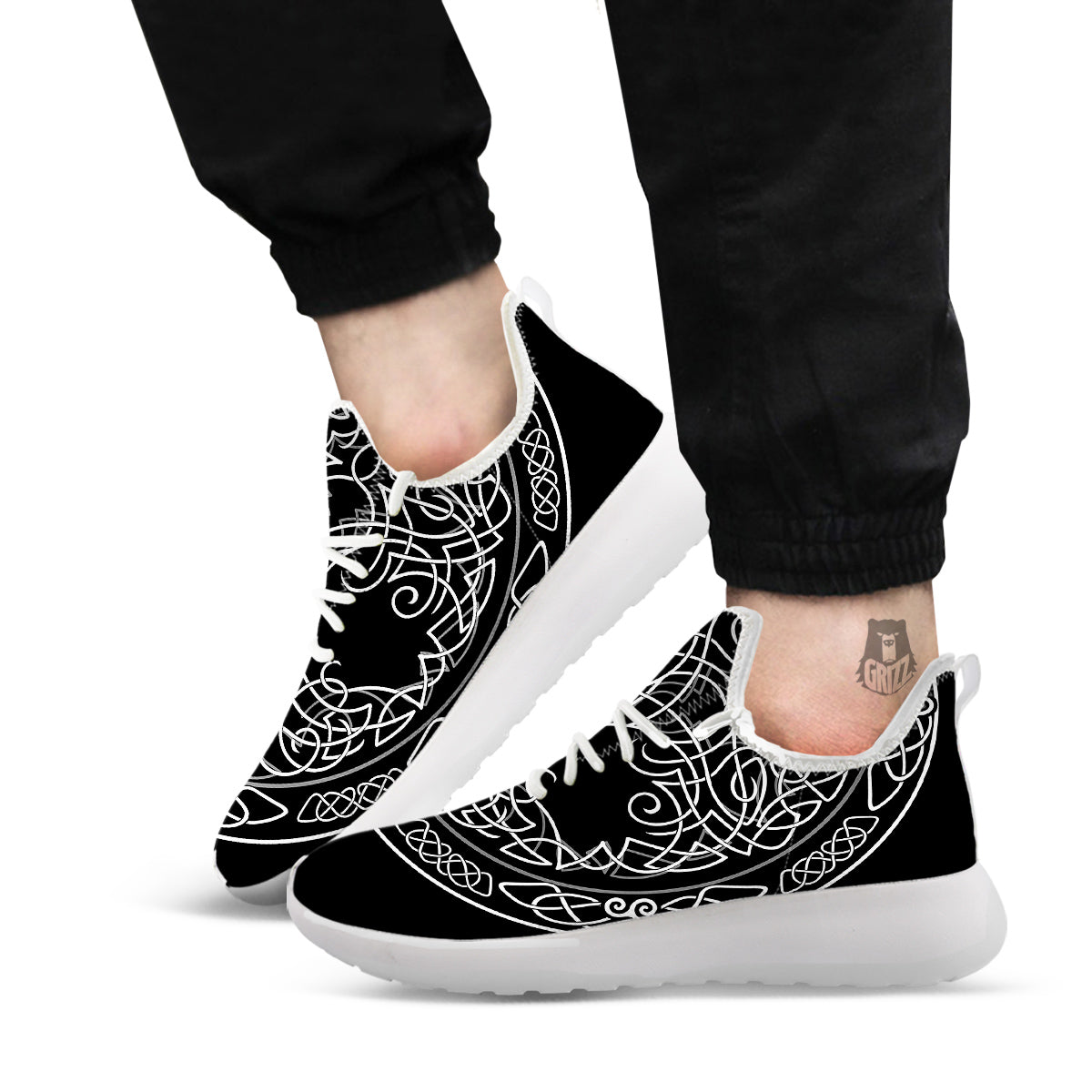 Tree Of Life Celtic Knot Print White Athletic Shoes-grizzshop