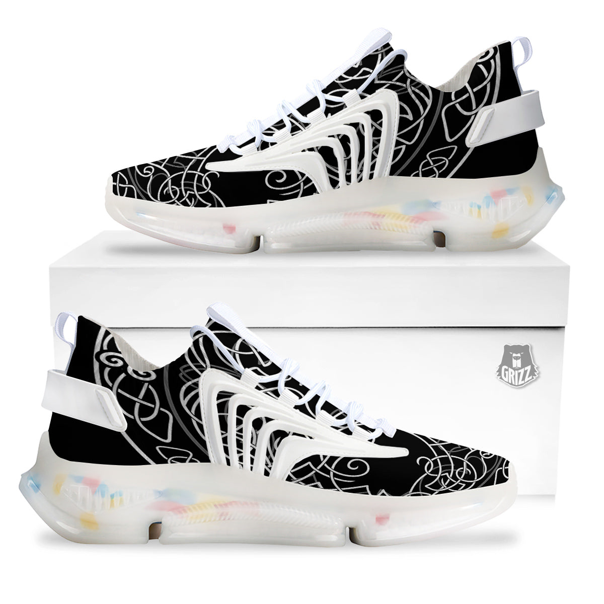 Tree Of Life Celtic Knot Print White Gym Shoes-grizzshop