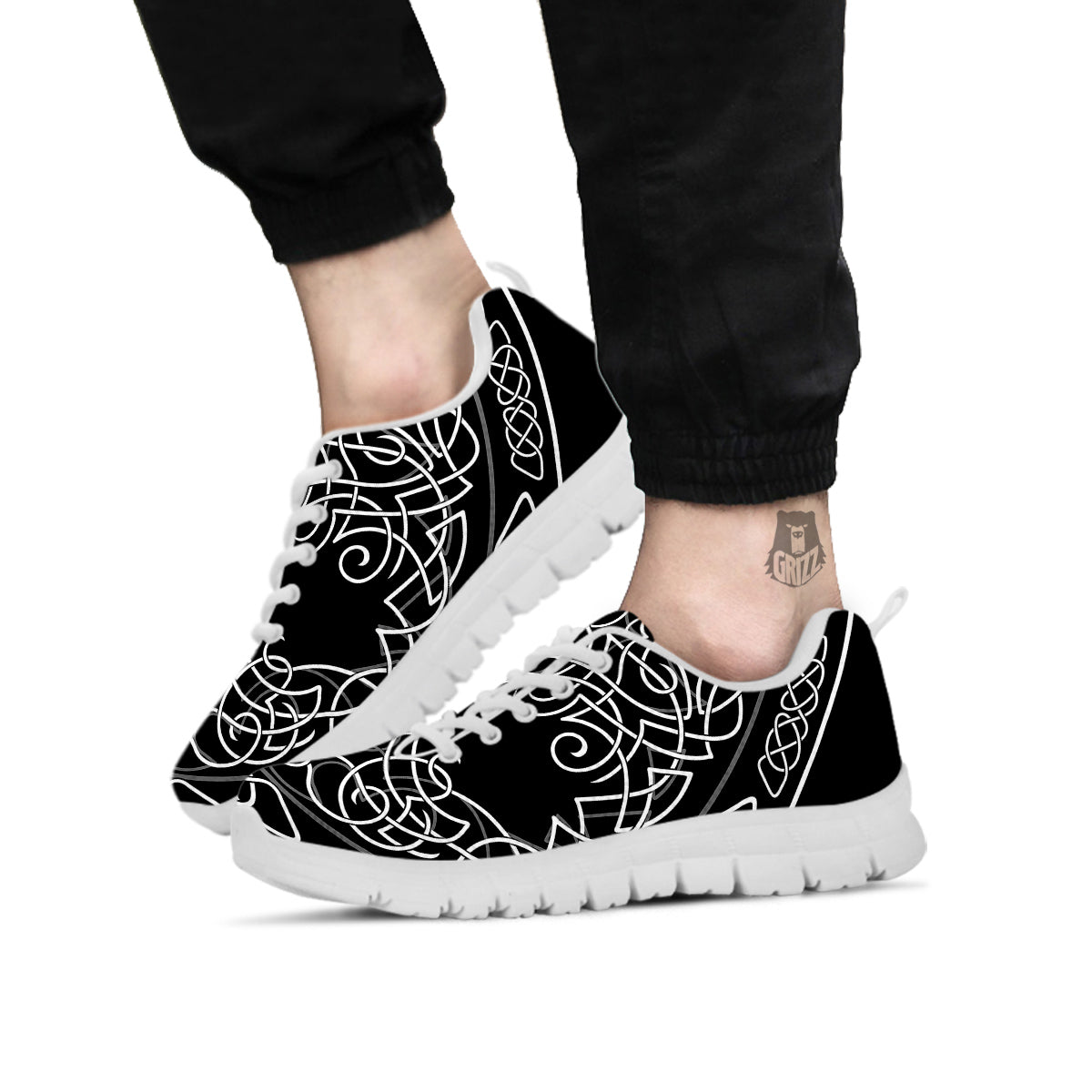 Tree Of Life Celtic Knot Print White Sneaker-grizzshop