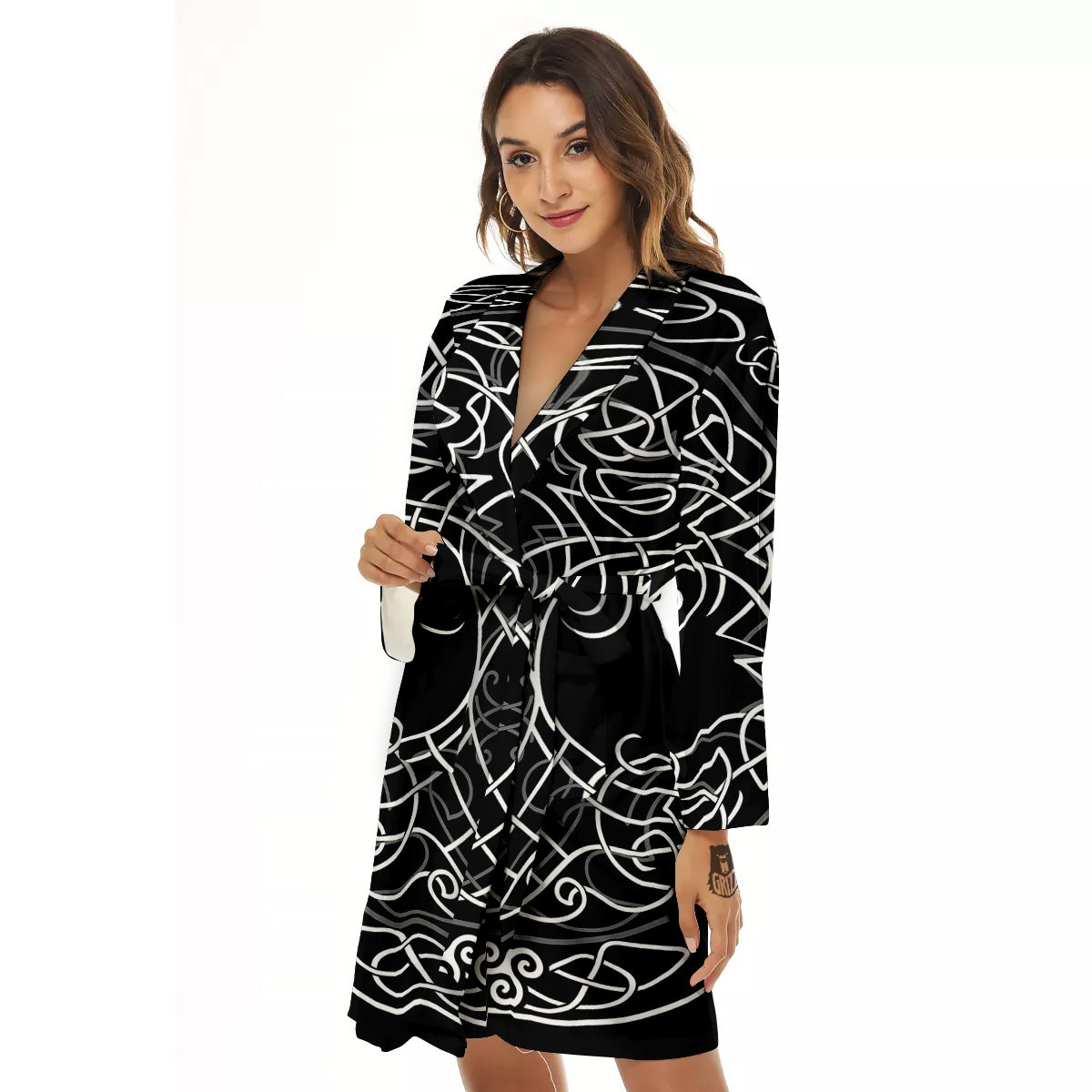 Tree Of Life Celtic Knot Print Women's Robe-grizzshop