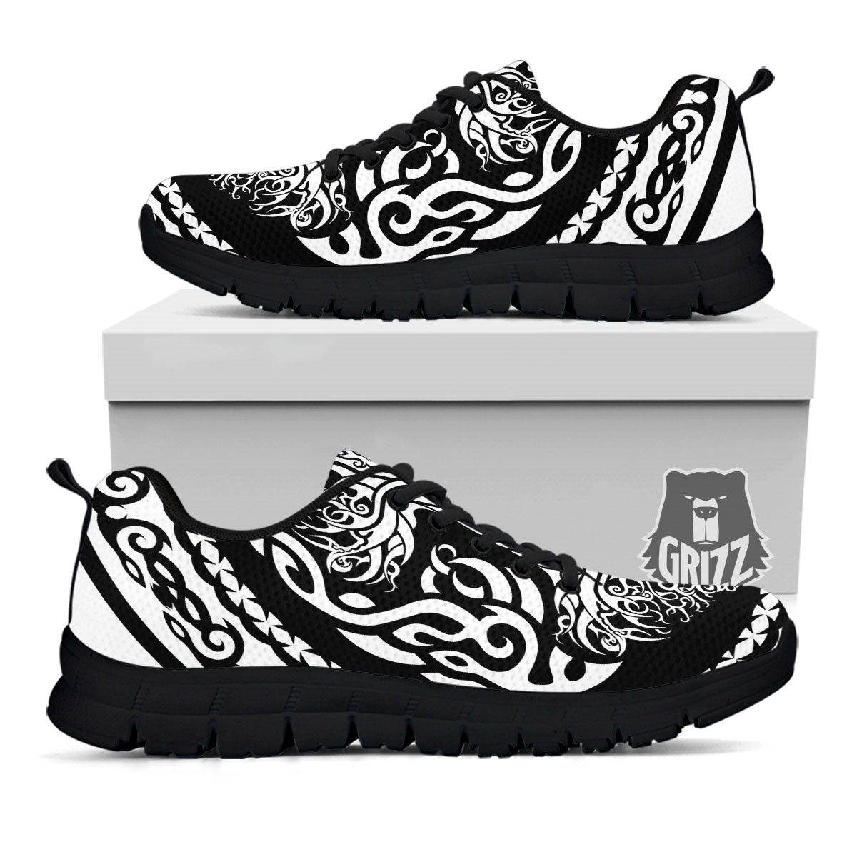 Tree Of Life Viking Print Black Sneaker-grizzshop