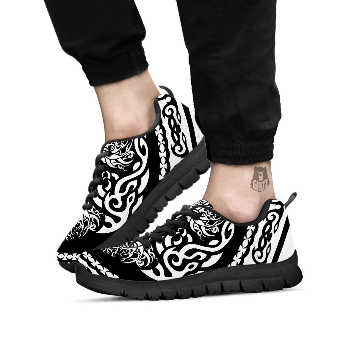 Tree Of Life Viking Print Black Sneaker-grizzshop