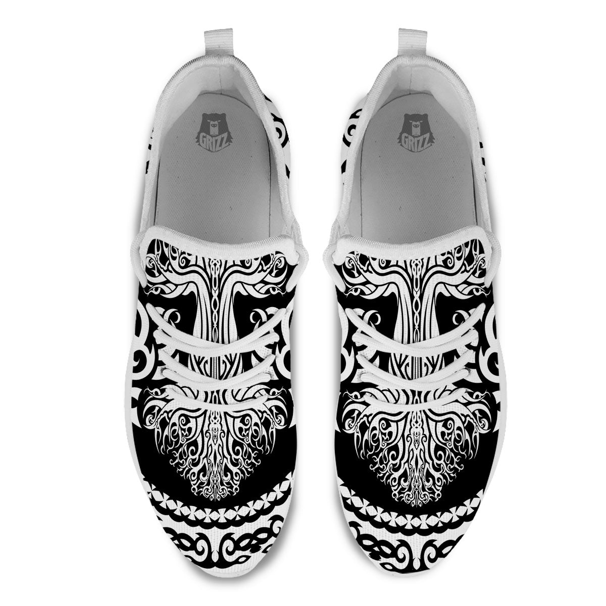 Tree Of Life Viking Print White Athletic Shoes-grizzshop