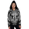 Tree Of Life Viking Print Women's Bomber Jacket-grizzshop