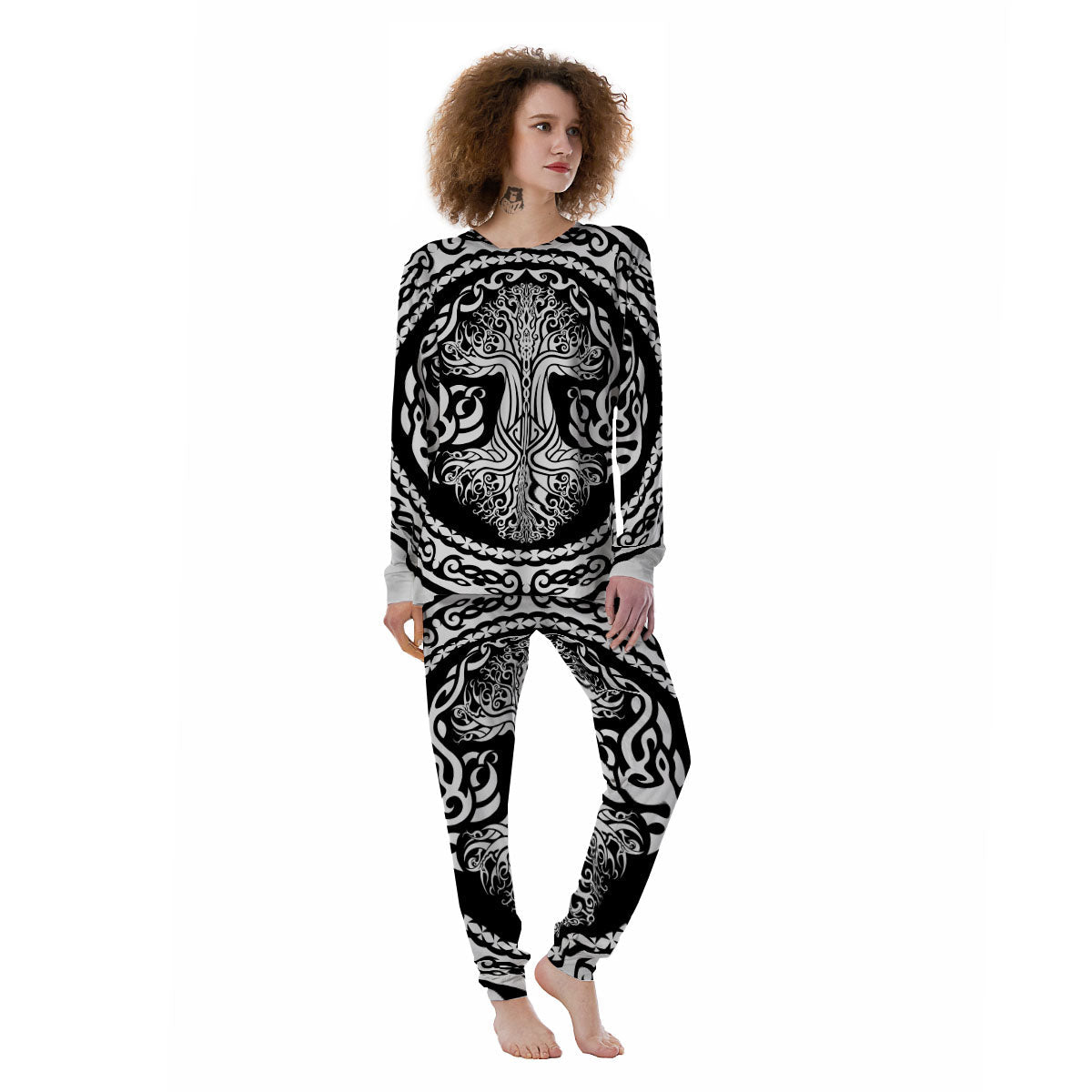 Tree Of Life Viking Print Women's Pajamas-grizzshop