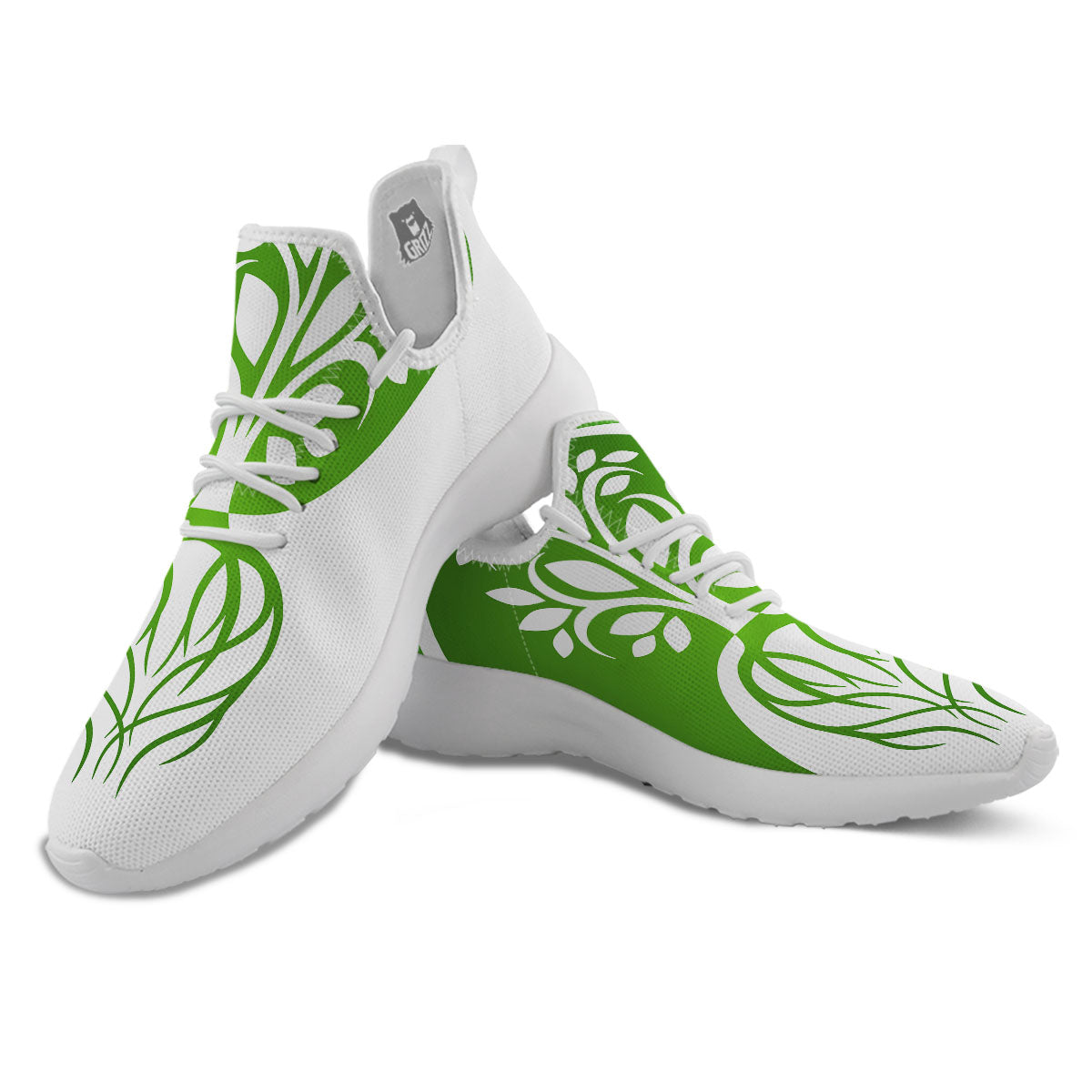 Tree Of Life Yin Yang Print White Athletic Shoes-grizzshop