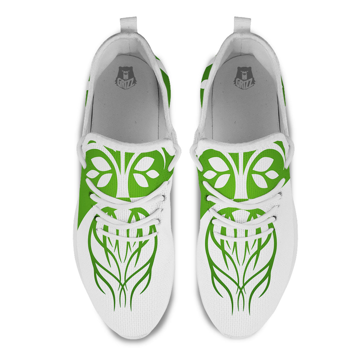 Tree Of Life Yin Yang Print White Athletic Shoes-grizzshop