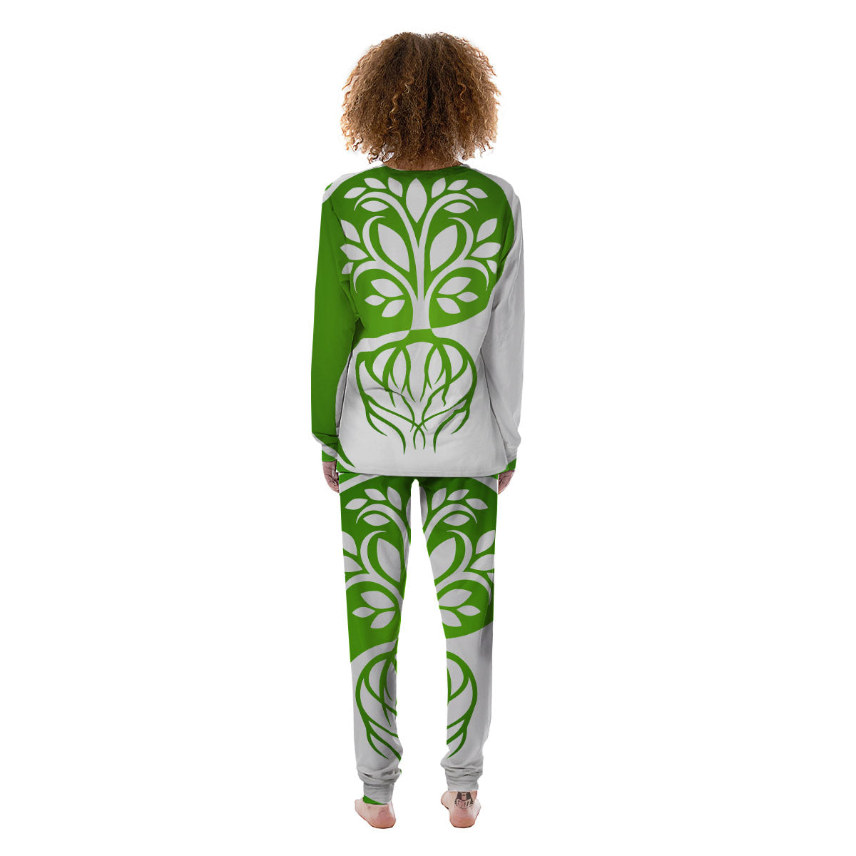 Tree Of Life Yin Yang Print Women's Pajamas-grizzshop