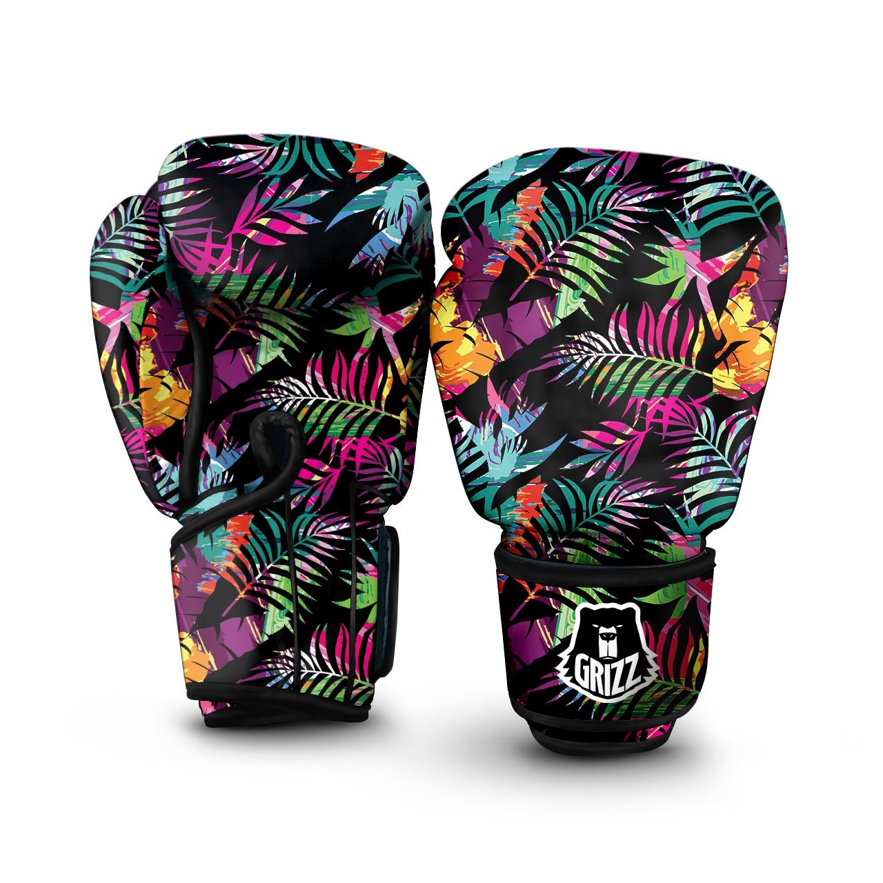 Tree Palm Trippy Print Pattern Boxing Gloves-grizzshop