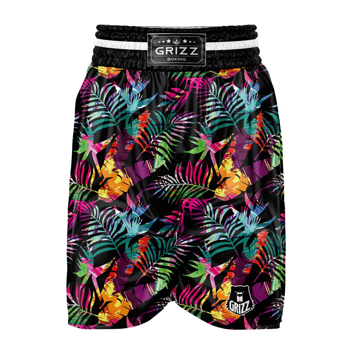 Tree Palm Trippy Print Pattern Boxing Shorts-grizzshop