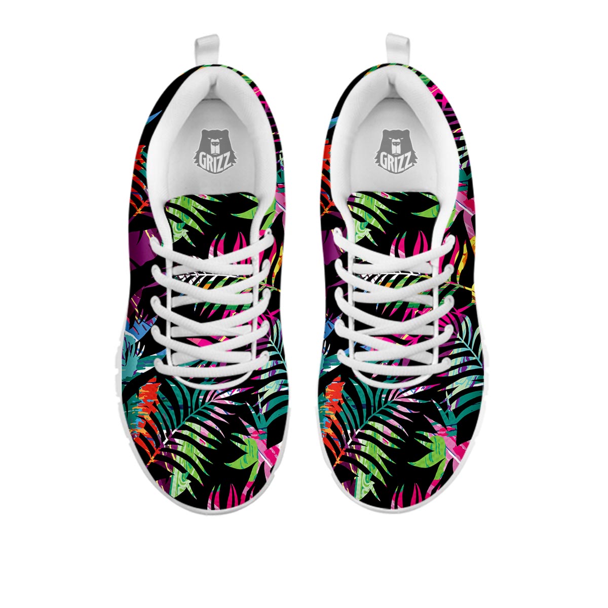 Tree Palm Trippy Print Pattern White Sneaker-grizzshop