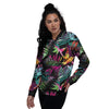 Tree Palm Trippy Print Pattern Women's Bomber Jacket-grizzshop