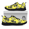 Tree Palm Yellow Print Pattern Black Sneaker-grizzshop