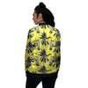 Tree Palm Yellow Print Pattern Women's Bomber Jacket-grizzshop