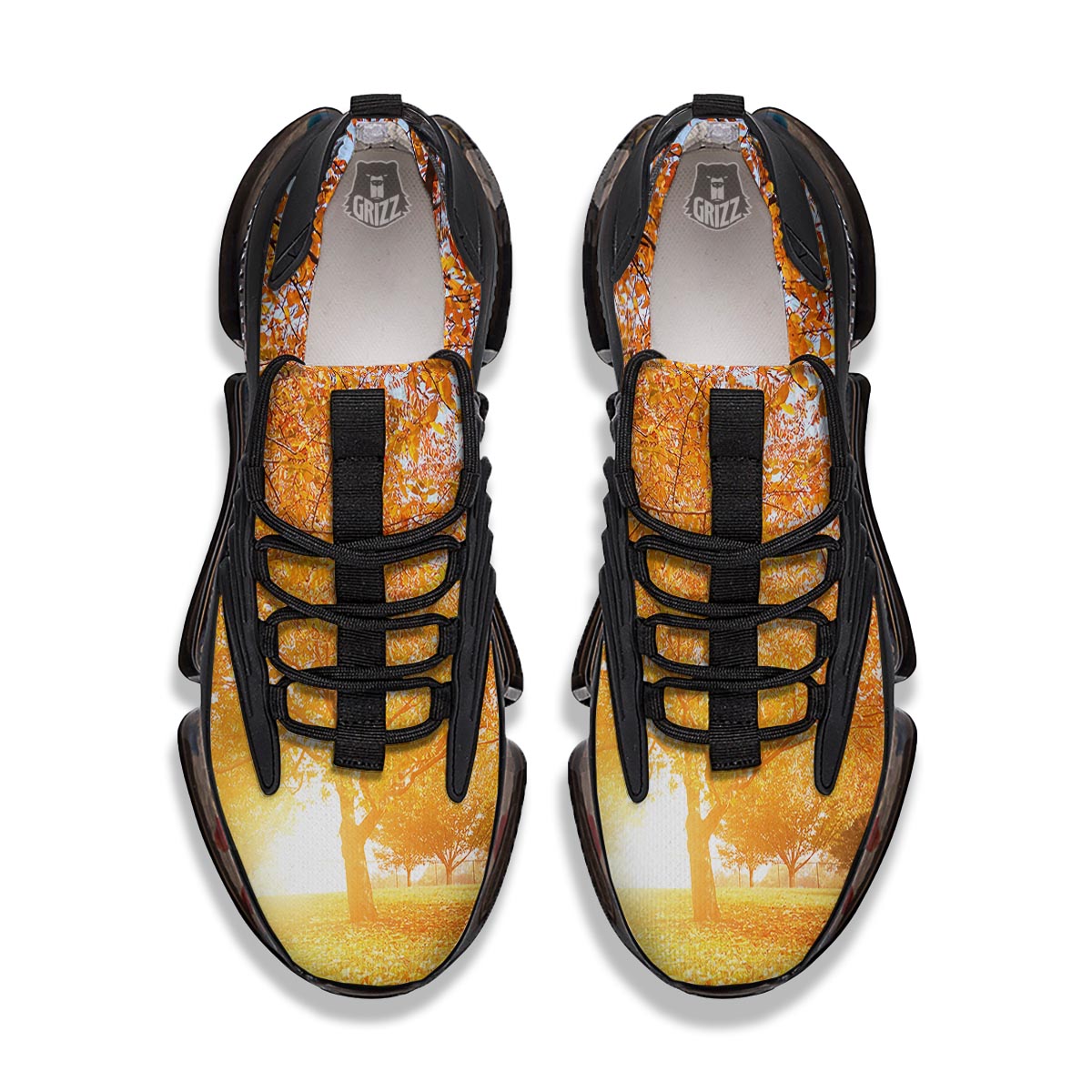 Tree Sunshine Autumn Print Black Gym Shoes-grizzshop