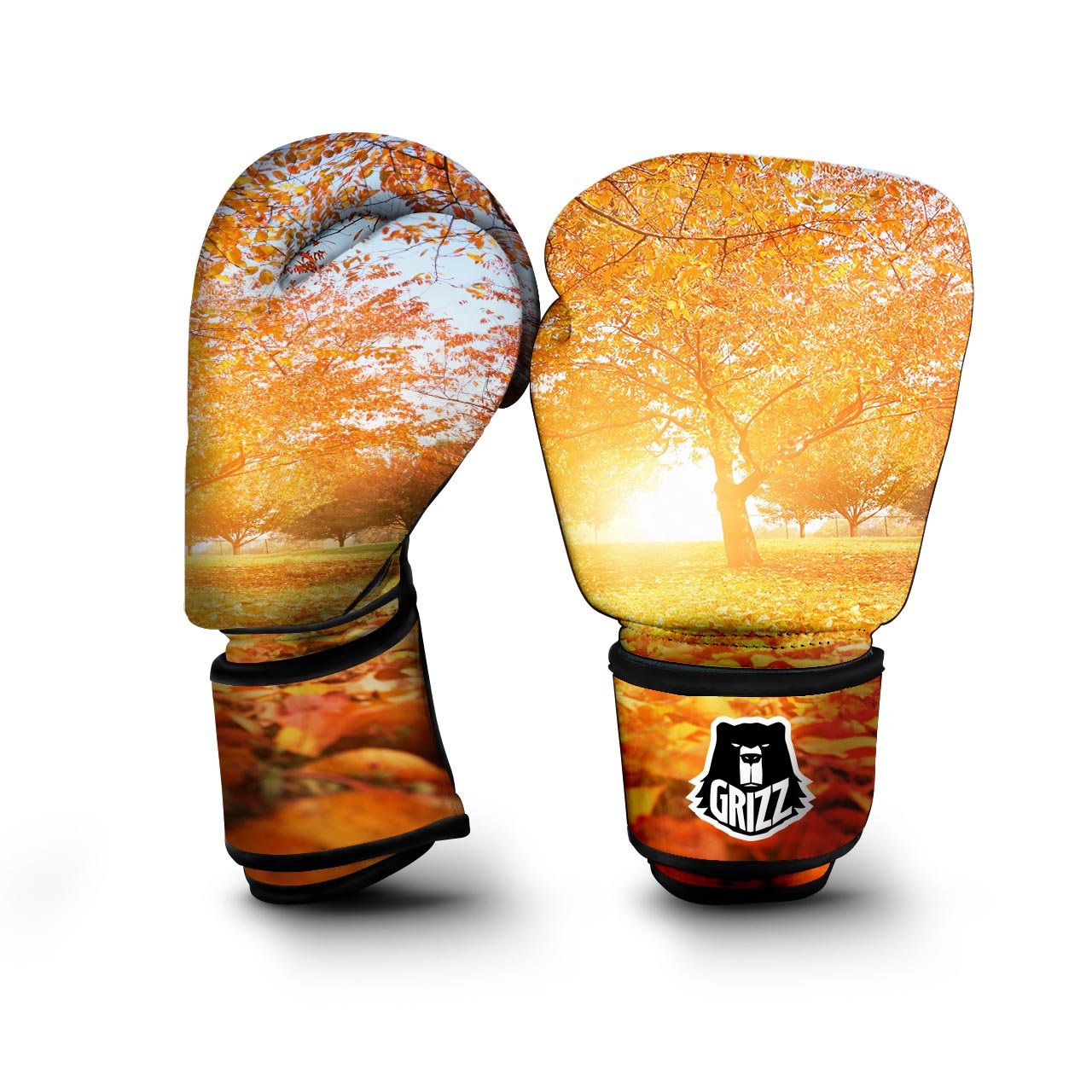 Tree Sunshine Autumn Print Boxing Gloves-grizzshop