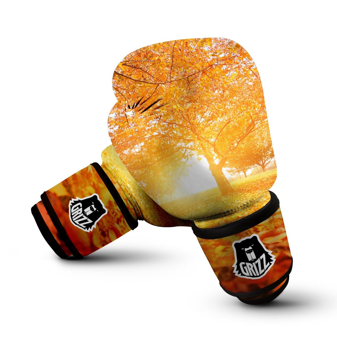 Tree Sunshine Autumn Print Boxing Gloves-grizzshop