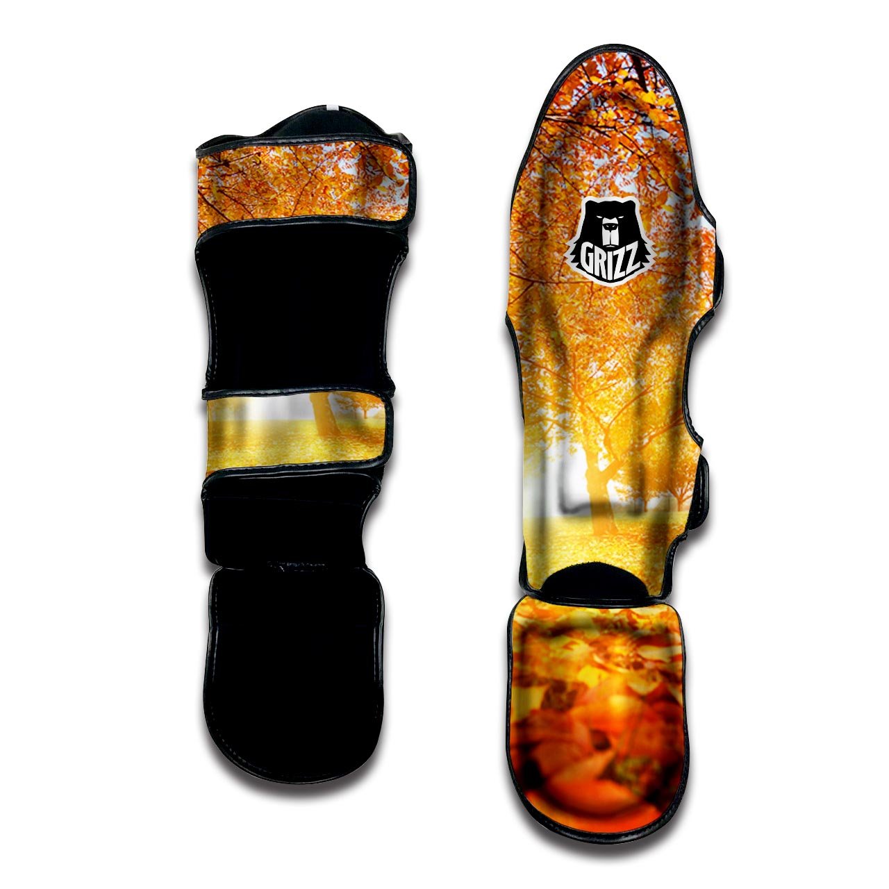 Tree Sunshine Autumn Print Muay Thai Shin Guards-grizzshop