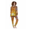 Tree Sunshine Autumn Print Women's Pajamas-grizzshop