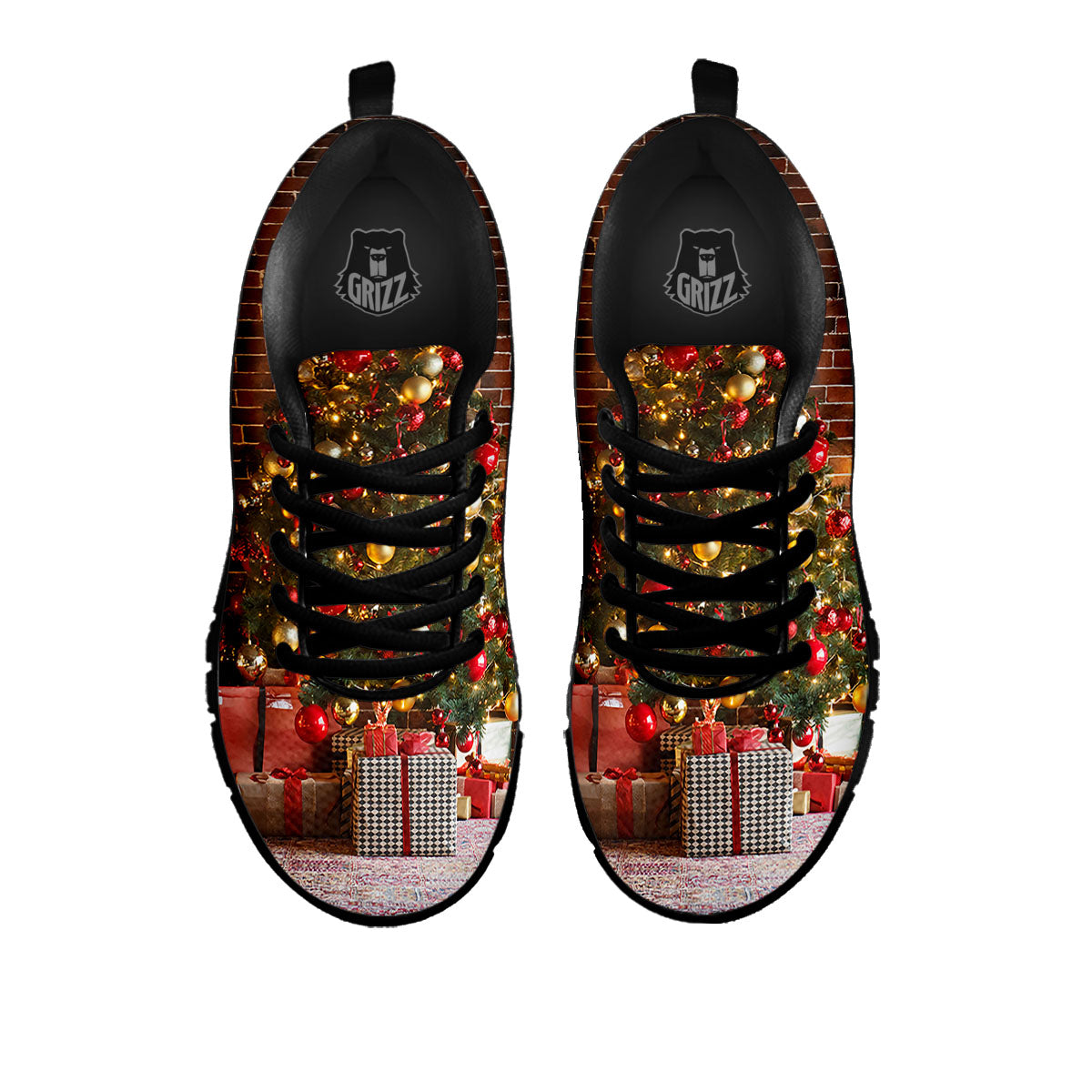 Tree Xmas Print Black Sneaker-grizzshop