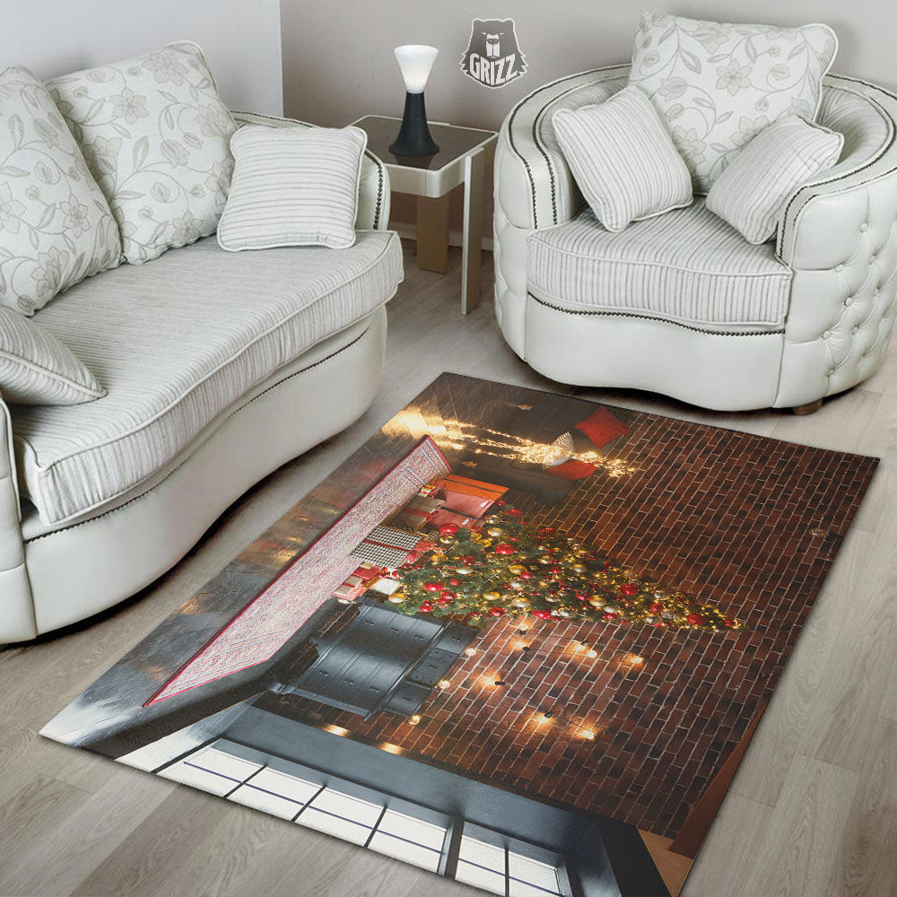 Tree Xmas Print Floor Mat-grizzshop