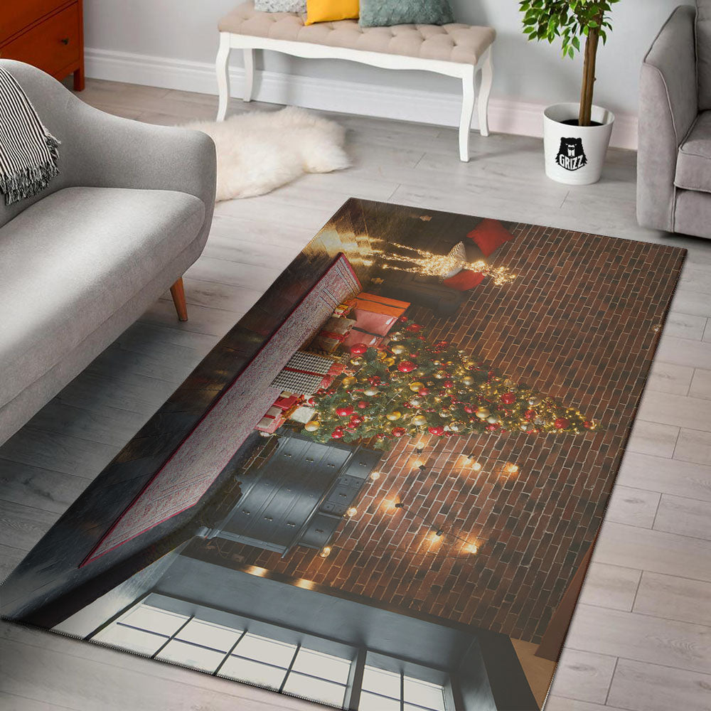 Tree Xmas Print Floor Mat-grizzshop