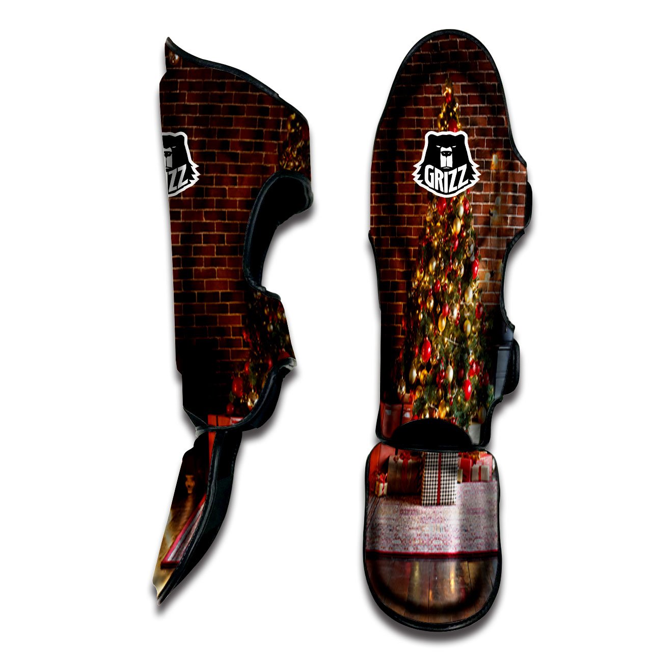 Tree Xmas Print Muay Thai Shin Guards-grizzshop