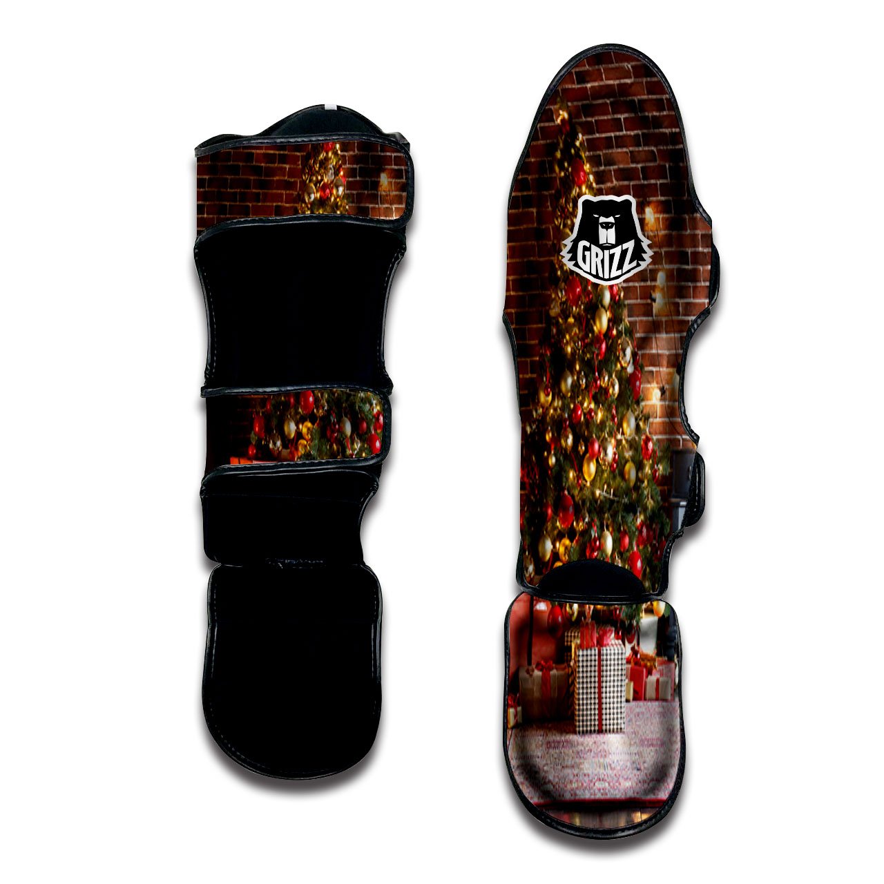 Tree Xmas Print Muay Thai Shin Guards-grizzshop