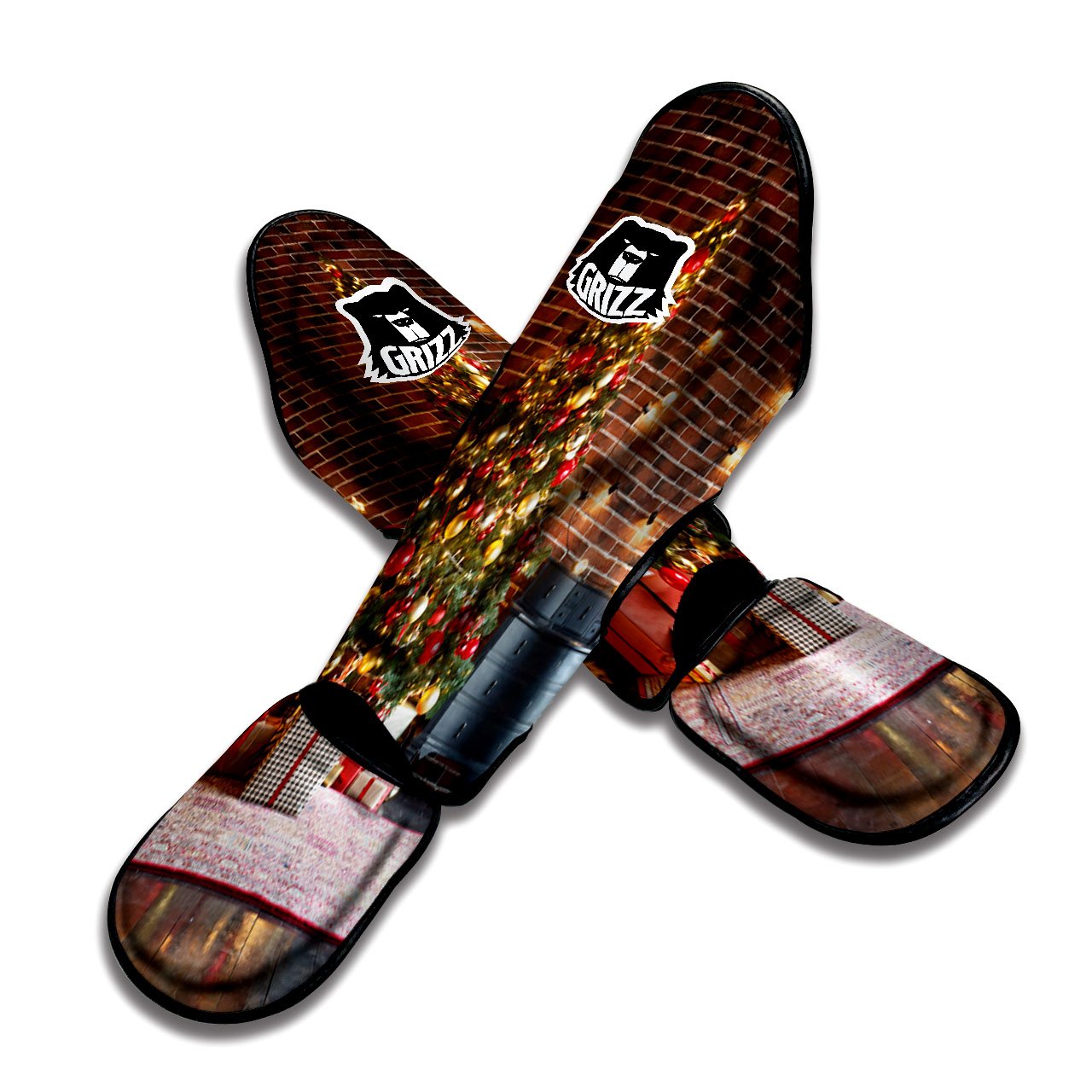 Tree Xmas Print Muay Thai Shin Guards-grizzshop