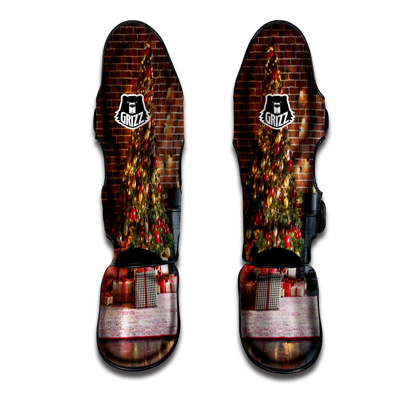 Tree Xmas Print Muay Thai Shin Guards-grizzshop