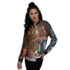 Tree Xmas Print Women's Bomber Jacket-grizzshop