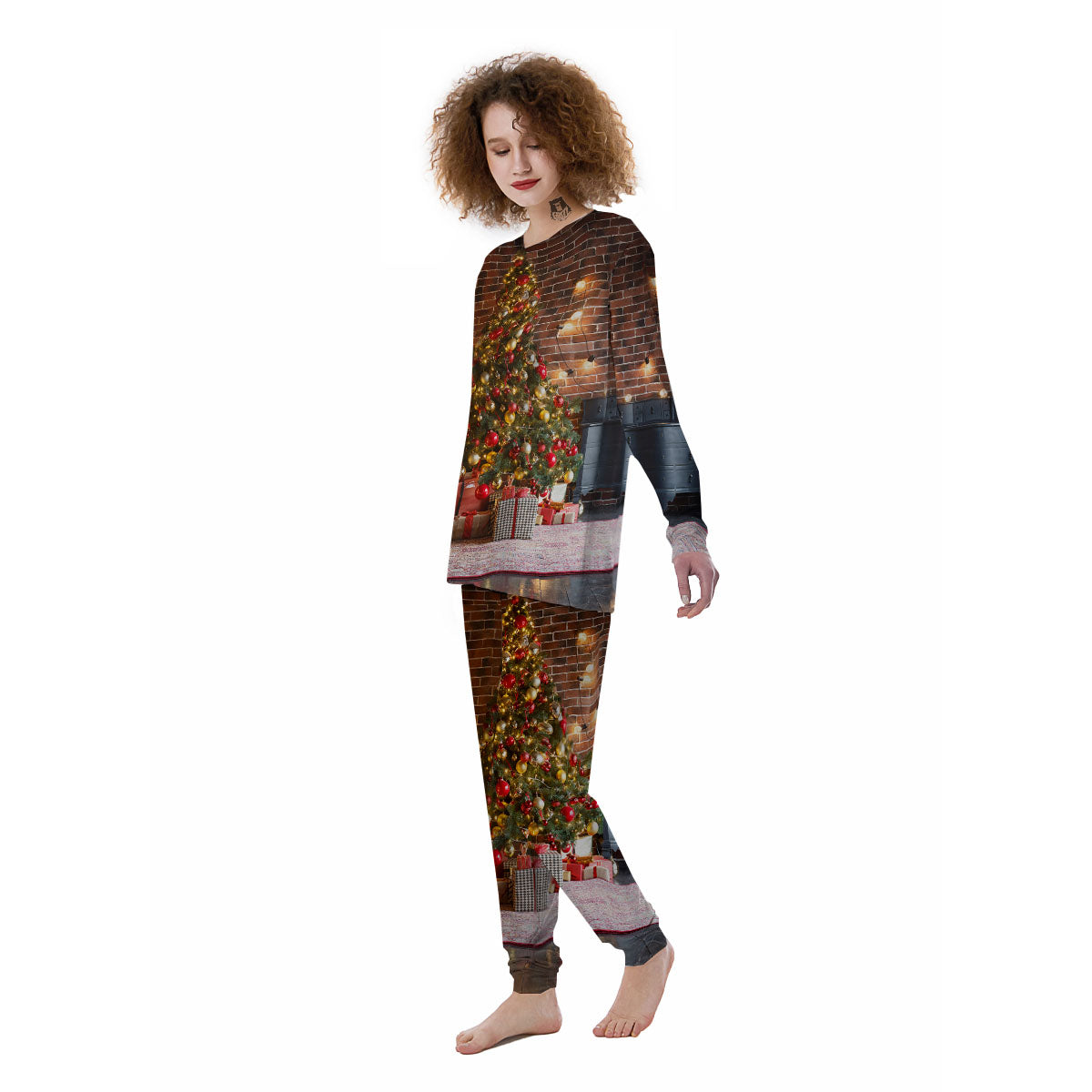 Tree Xmas Print Women's Pajamas-grizzshop