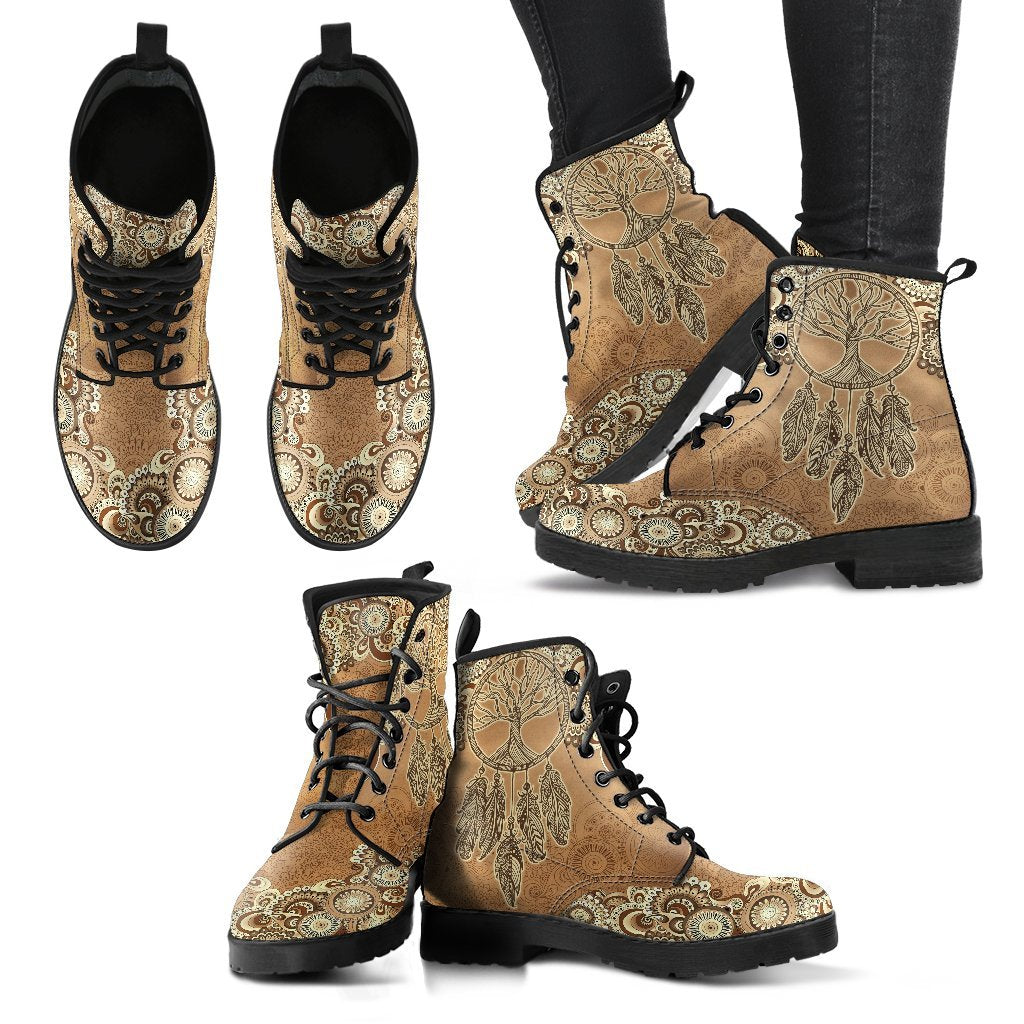 Tree of Life Dream Catcher Handcrafted Boots-grizzshop