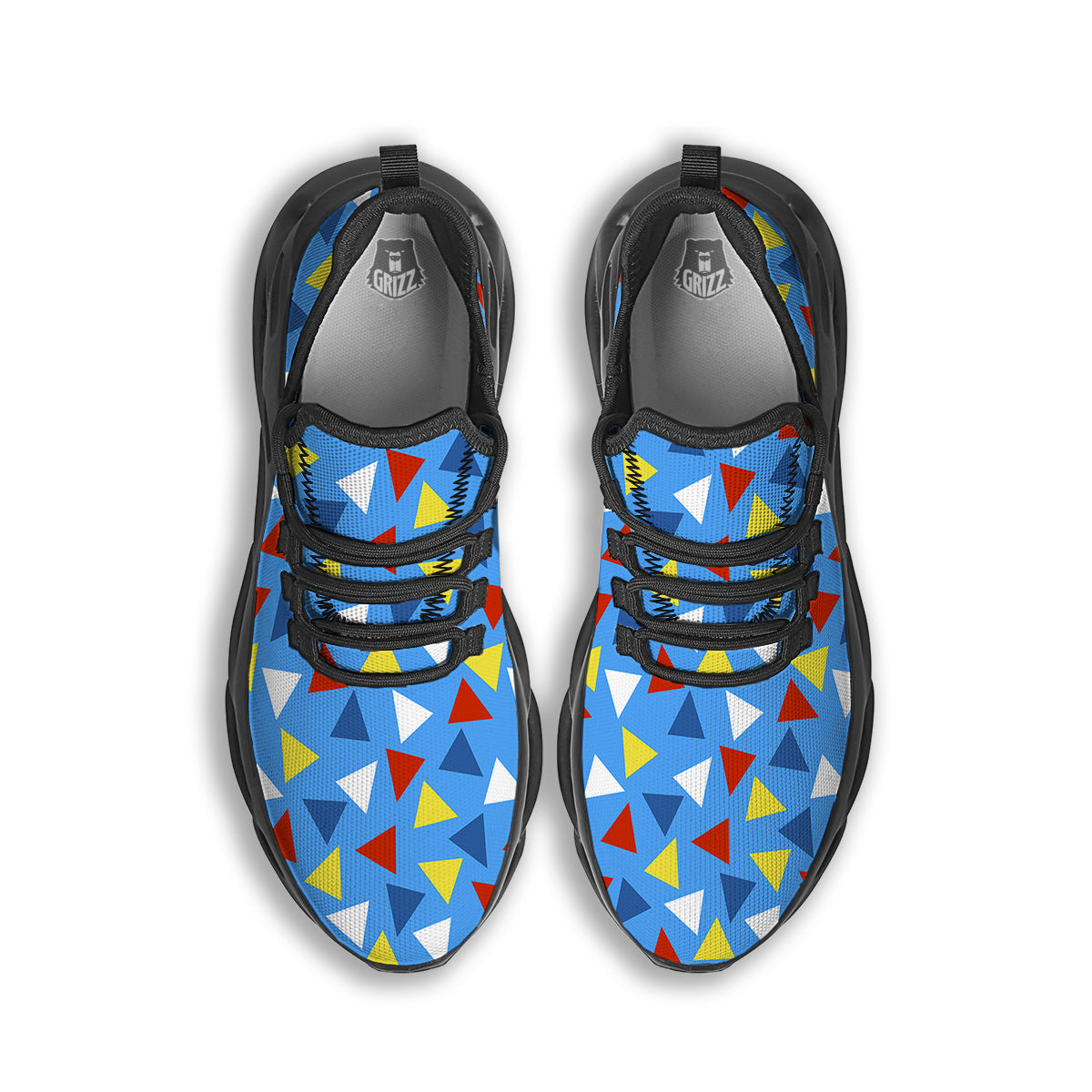 Triangle Autism Awareness Color Print Pattern Black Running Shoes-grizzshop