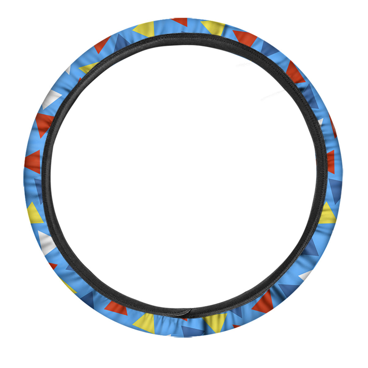 Triangle Autism Awareness Color Print Pattern Car Steering Wheel Cover-grizzshop