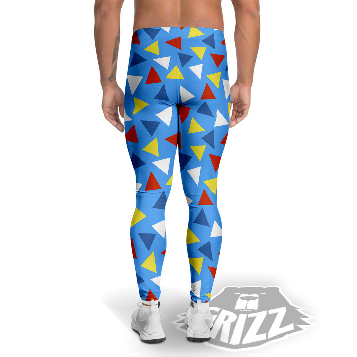 Triangle Autism Awareness Color Print Pattern Men's Leggings-grizzshop