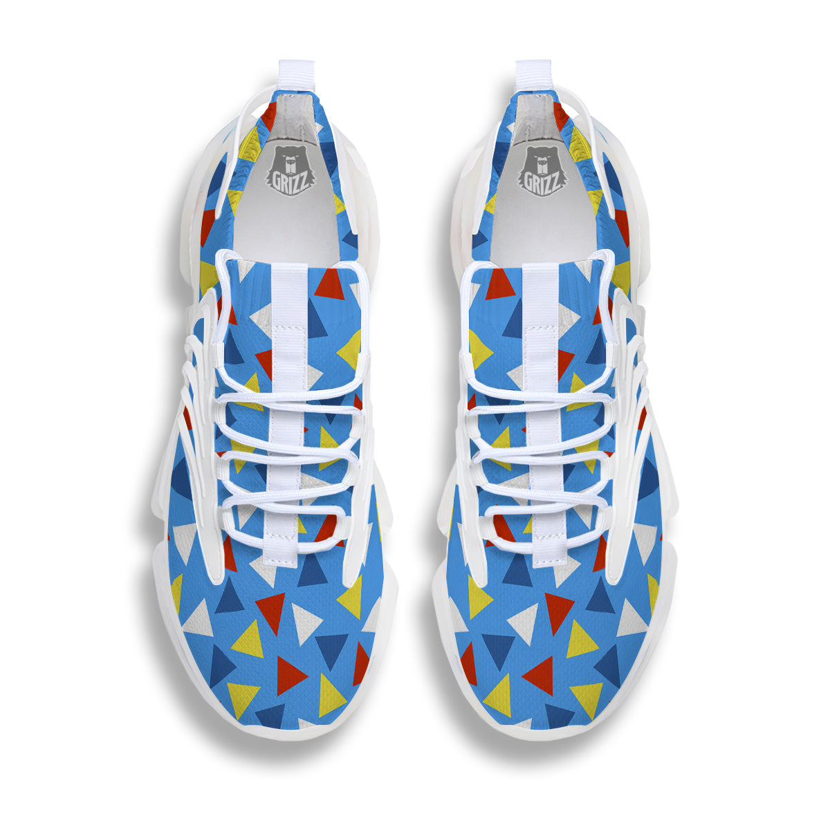 Triangle Autism Awareness Color Print Pattern White Gym Shoes-grizzshop
