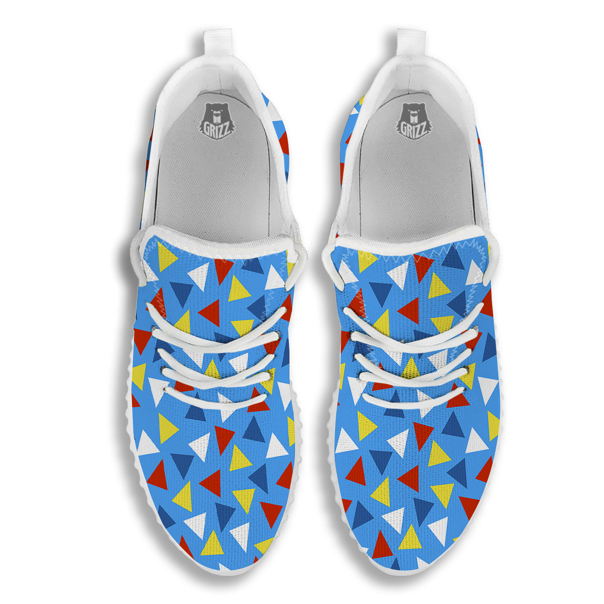 Triangle Autism Awareness Color Print Pattern White Walking Shoes-grizzshop