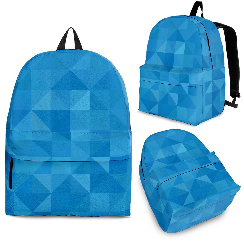 Triangle Blue Pattern Print Backpack-grizzshop