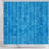 Triangle Blue Pattern Print Bathroom Shower Curtain-grizzshop