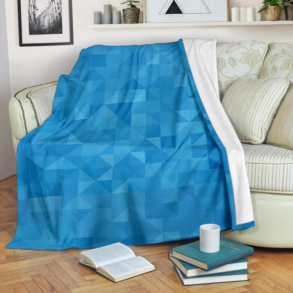 Triangle Blue Pattern Print Blanket-grizzshop